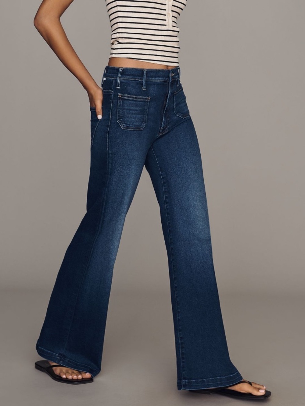 Mother Hustler Roller Patch Pocket Jeans in Out for The Evening Size 26 - Picture 8 of 15